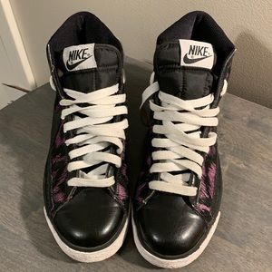 Nike Swoosh Purple Tiger Stripes High Top Sneakers / Blazer High Tops /317808005